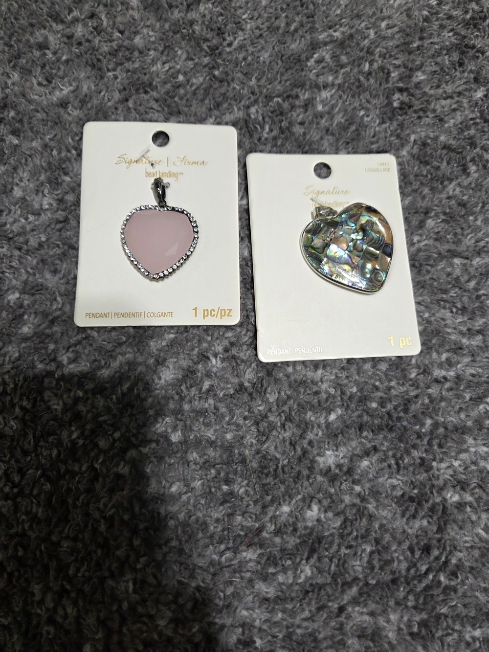 Bead Landing Heart Pendant Duo